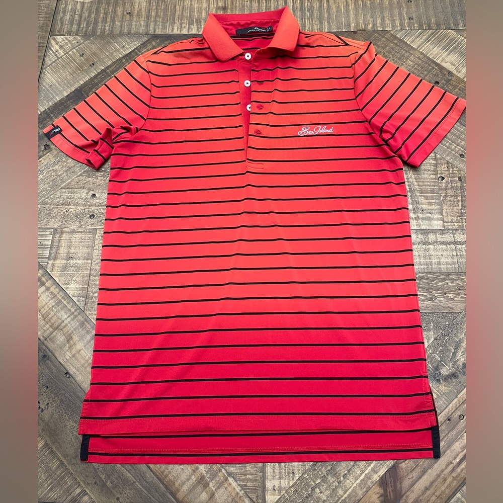 RLX Ralph Lauren Sea Island Golf Club Striped Performance Polo Men’s Small